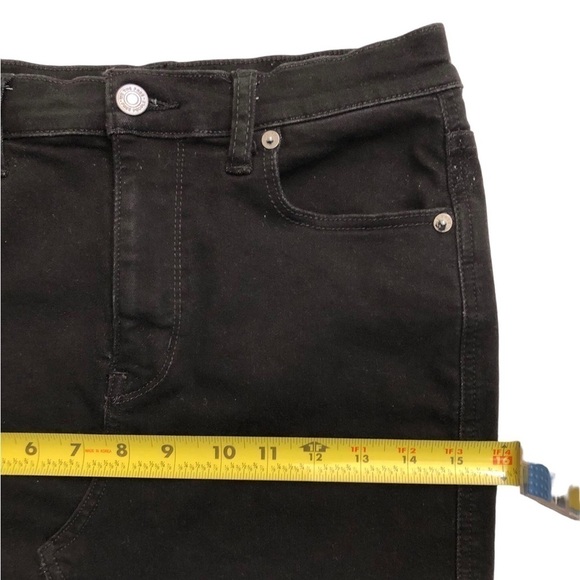 We The Free Free People Black Denim Stretch 5 Pocket Mini Skirt Size 26 - Picture 8 of 9